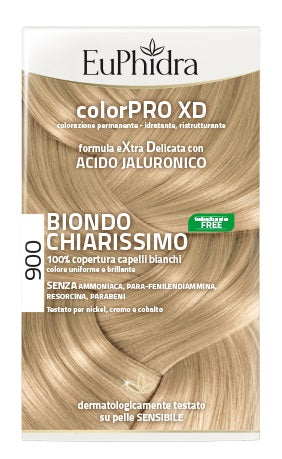 Euphidra colorpro xd 900 gel colorante para cabello rubio muy claro en frasco + activador + acondicionador + guantes