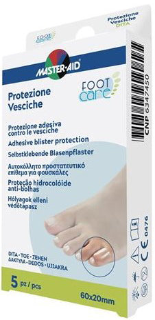 Hydrocolloid master-aid footcare blisters toes 60x20 mm 5 pieces a2