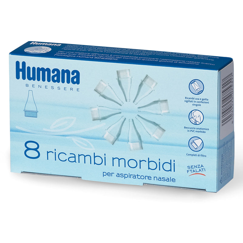 Set ricambi morbidi per aspiratore nasale humana 8 pezzi