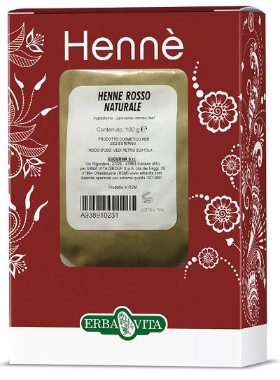 Henne colorante capelli rosso naturale 100 g