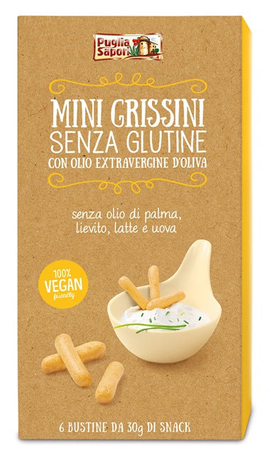 Mini palitos de pan sabores Puglia con aceite de oliva virgen extra 180 g