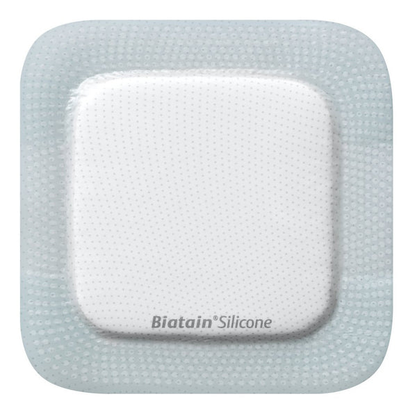 Medicazione biatain in schiuma di poliuretano con bordo adesivo in silicone 7,5x7,5 cm 10 pezzi