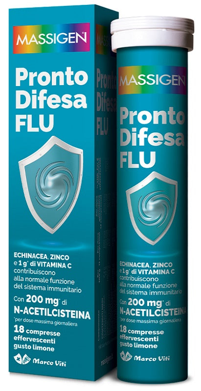 Massigen pronto difesa flu 18 compresse effervescenti
