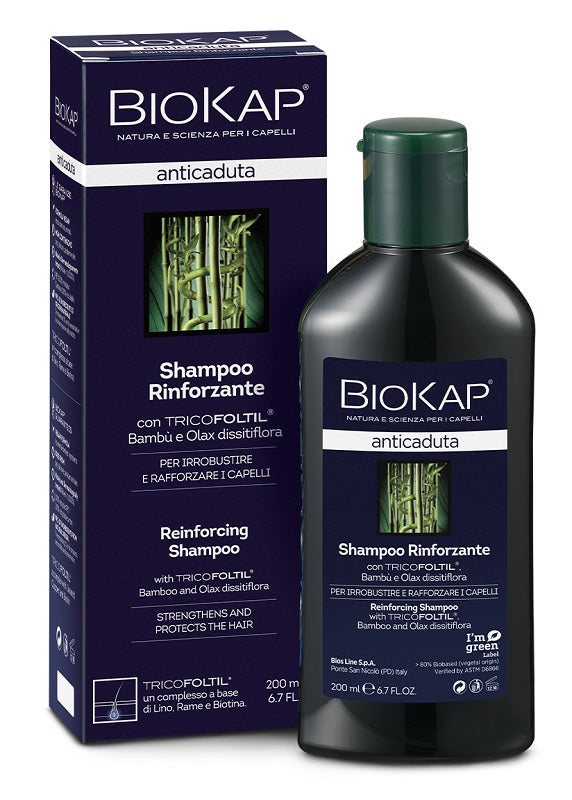 Biokap shampoo rinforzante anticaduta con tricobiotic nuova formula 200 ml