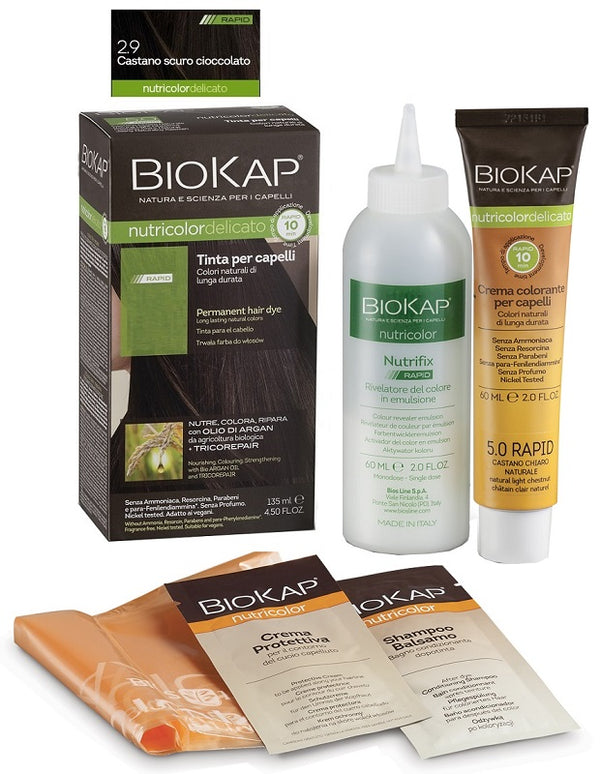 Bios line biokap nutricolor delicate rapid dye 2.9 dark brown chocolate 135 ml