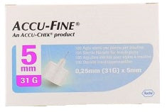 Ago per penna da insulina accu-fine pen needle accu-chek gauge 31 x 5mm 100 pezzi