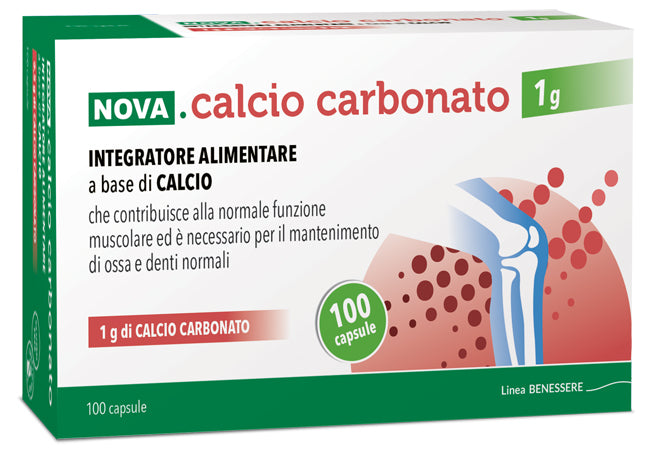 Nova carbonato cálcico 1 g 100 cápsulas