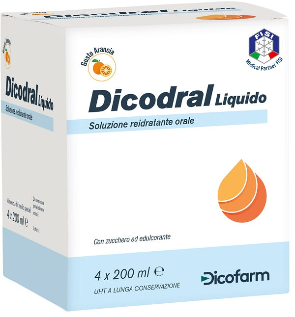 Dicodral solución rehidratante oral líquida 4 x 200 ml