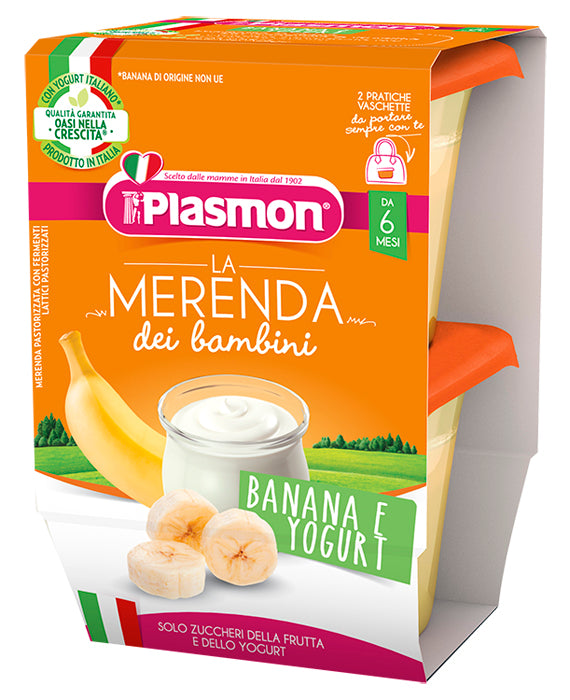 Plasmon la merenda dei bambini sapori di natura banana yogurt asettico 2 x 120 g