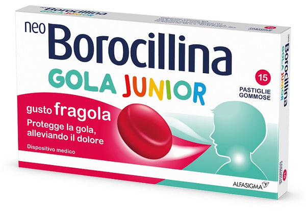 Neoborocillina garganta junior 15 comprimidos sabor fresa