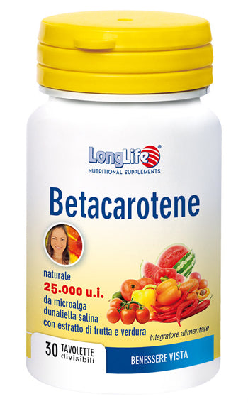 Longlife betacaroteno 25000 ui 30 comprimidos