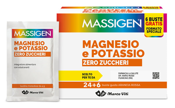 Massigen magnesio potasio cero azúcar 24 sobres + 6 sobres