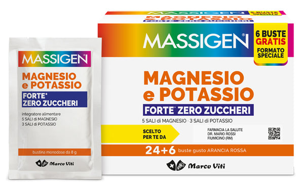 Massigen magnesio potasio forte cero azúcar 24 sobres + 6 sobres