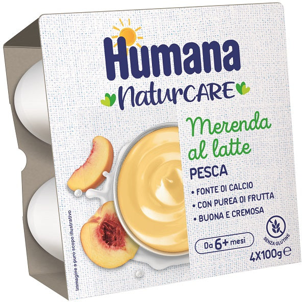 Humana merenda pesca 4 pezzi da 100 g