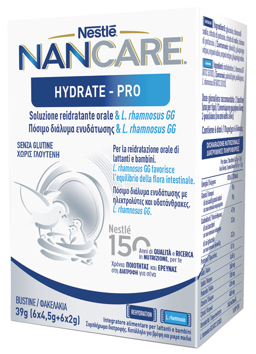 Nestle' nancare hydrate pro sachets 6 x 4.5 g + 6 x 2 g