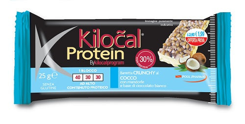 Kilocal protein barretta cioccolato bianco cocco 25 g