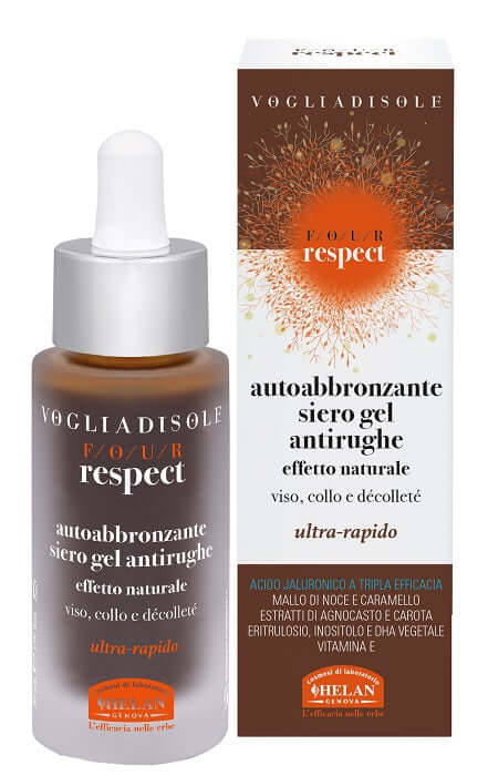Voglia di sole four respect siero gel antirughe autoabbronzante naturale uniformante 30 ml