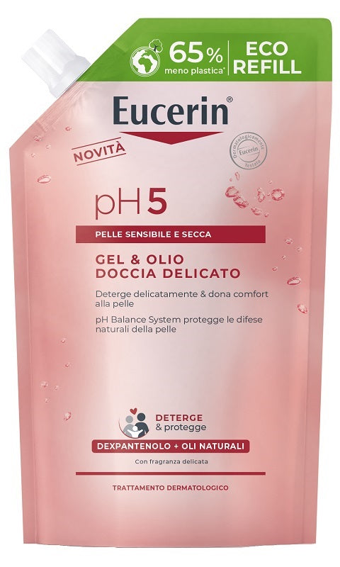 Eucerin gel & olio doccia delicato 400 ml refill