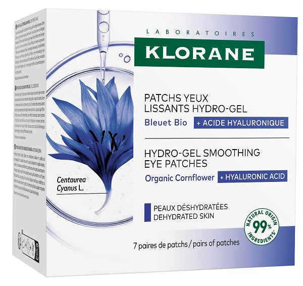 Klorane bleuet patch occhi lev hydro-gel 7 pezzi da 2 patch