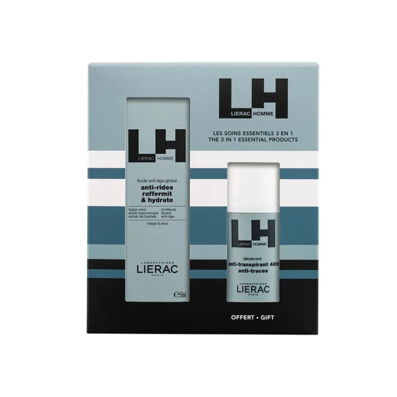 Lierac Homme - Cofanetto Anti-Età Uomo Fluido Anti-Età Globale 50ml + Deodorante 50ml