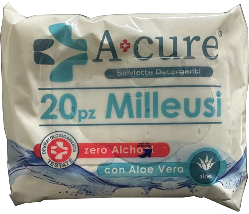 A+cure milleusi salviette detergente aloe 20 pezzi