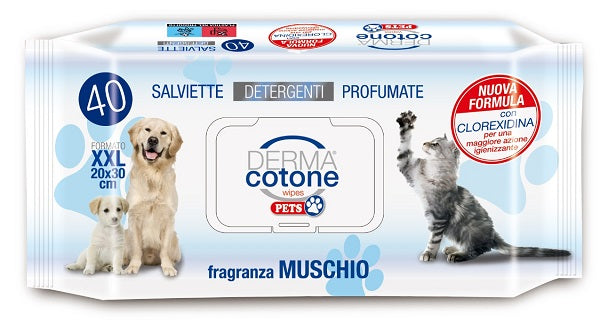 Dermacotone salviettine pet muschio bianco 40 pezzi