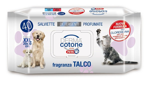 Dermacotone pet talcum wipes 40 pieces