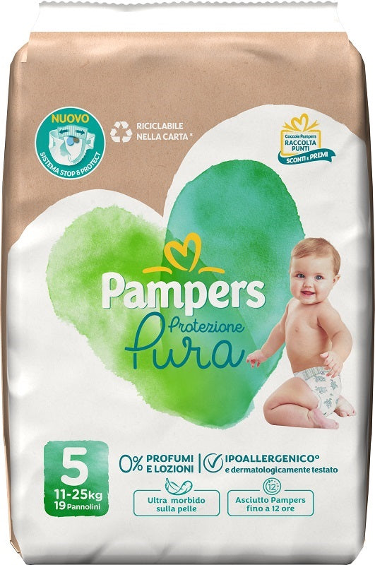 Pampers protezione pura junior pannolini 19 pezzi