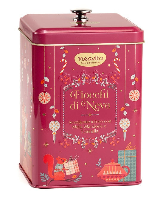 Neavita infuso fiocchi di neve filtroscrigno in biscottiera natale 15 filtri da 3,5 g