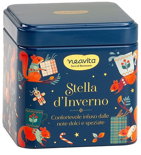 Neavita infuso stella d'inverno filtroscrigno in barattolino blu di natale 5 filtri da 3,5 g