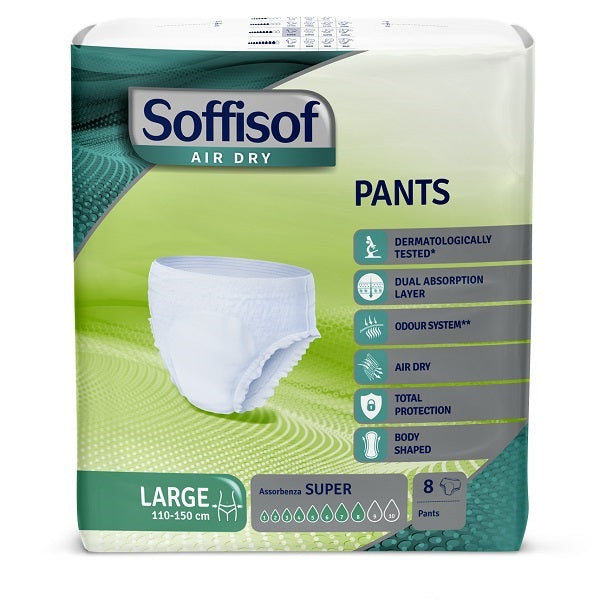 Pannolone soffisof air dry pants large 110-150cm assorbenza super 8 pezzi