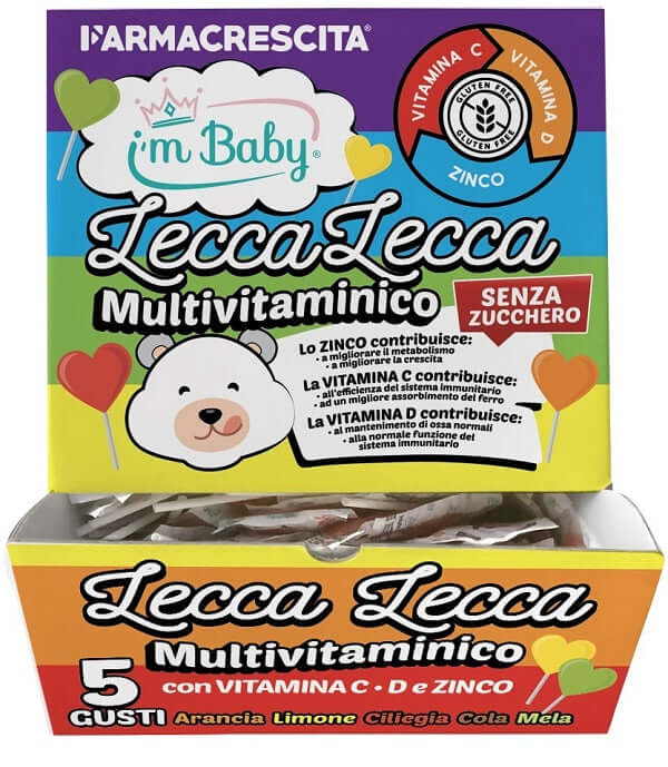 I'm baby lecca lecca multivitaminico senza zucchero dispenser 200 pezzi