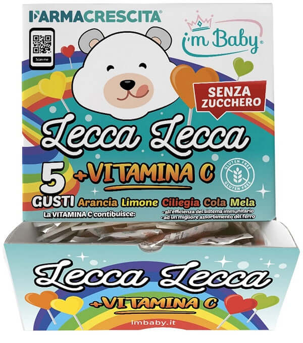 I'm baby lecca lecca vitamina c senza zucchero dispenser 200 pezzi