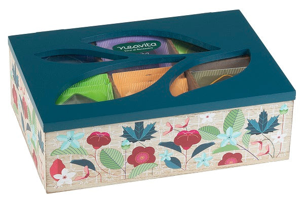 Neavita cofanetto legno bio azzurro 30 filtri tisane assortite
