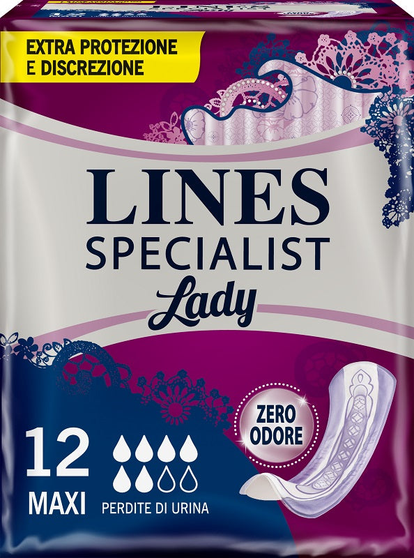 Assorbenti per incontinenza lines specialist lady 12 pezzi