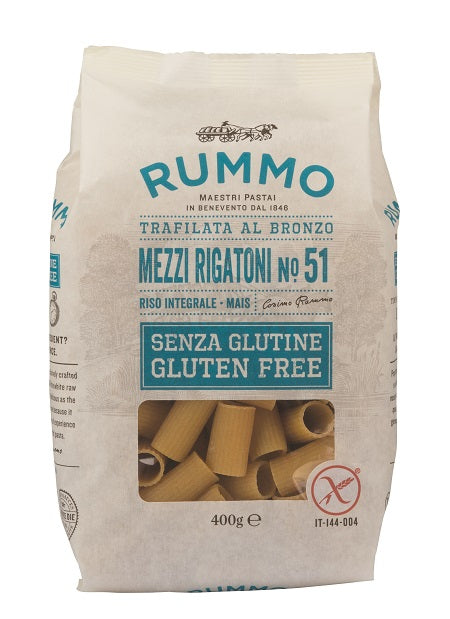 Rummo medio rigatoni n51 de arroz integral y maíz 400 g