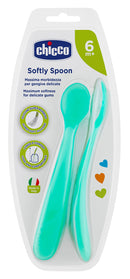 CHICCO - cucchiaio silicone maschile bi pack 6m+