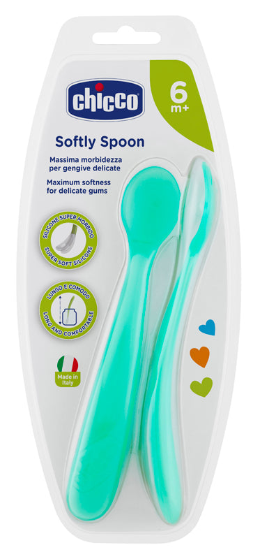 CHICCO - cucchiaio silicone maschile bi pack 6m+