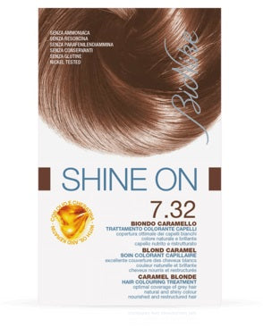 Bionike shine on trattamento colorante capelli biondo caramello 7.32