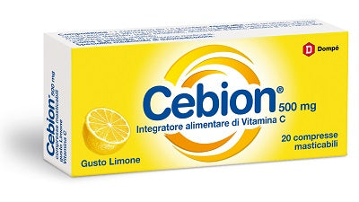 Cebion chewable lemon vitamin c 500 mg 20 tablets