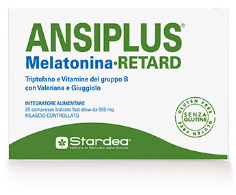 Ansiplus retard melatonina 20 compresse bistrato fast slow 955 mg