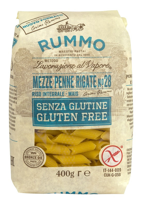 Rummo mezze penne rigate n28 arroz integral y maíz 400 g