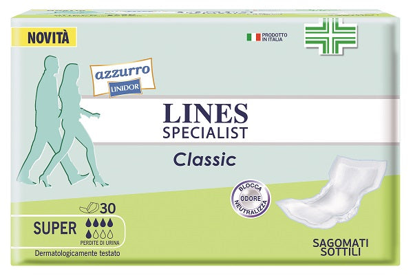 Pannolone lines specialist classic sagomato sottile super 30 pezzi