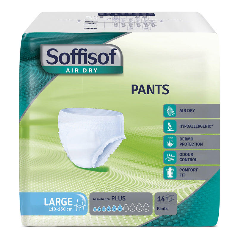 Pannolone soffisof air dry pants plus pull up l 14 pezzi