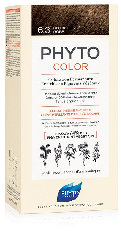 Phytocolor 6.3 biondo scu dor 1 latte + 1 crema + 1 maschera + 1 paio di guanti