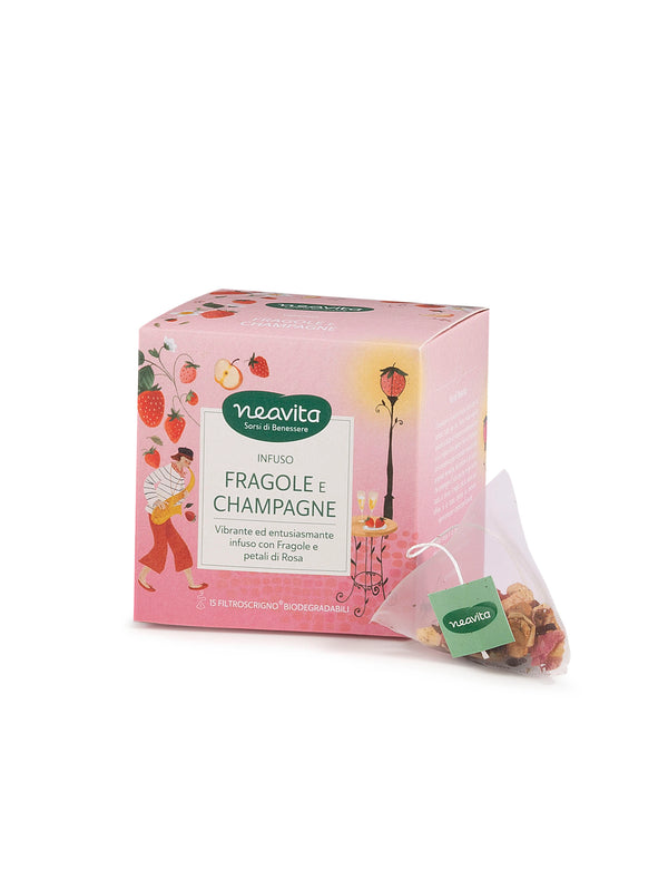 NEAVITA - filtroscrigno infuso in filtri fragole e champagne, 15filtri x 3 g