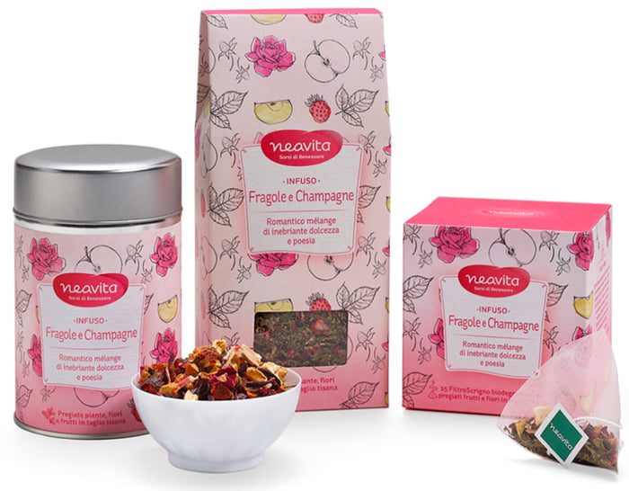 NEAVITA - filtroscrigno infuso in filtri fragole e champagne, 15filtri x 3 g