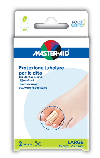 master-aid footcare gel elástico protección tubular grande 7,5 cm 20 mm 2 piezas c5