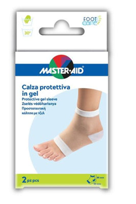 Calza con protezione master-aid footcare idratante in gel/tessuto per talloni 2 pezzi f1