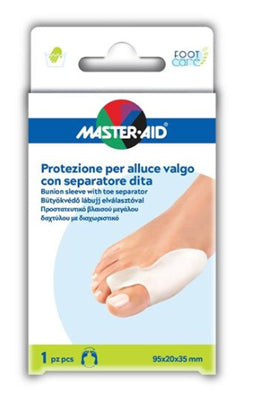 master-aid protección para el cuidado de los pies para hallux valgus con separador de dedos integrado 1 pieza d9